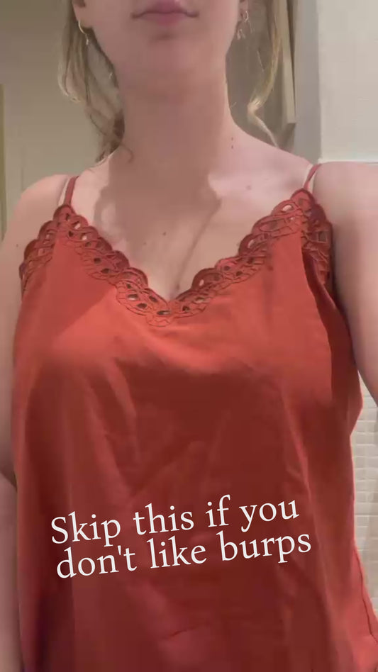 Burping in babydoll for 5 minutes